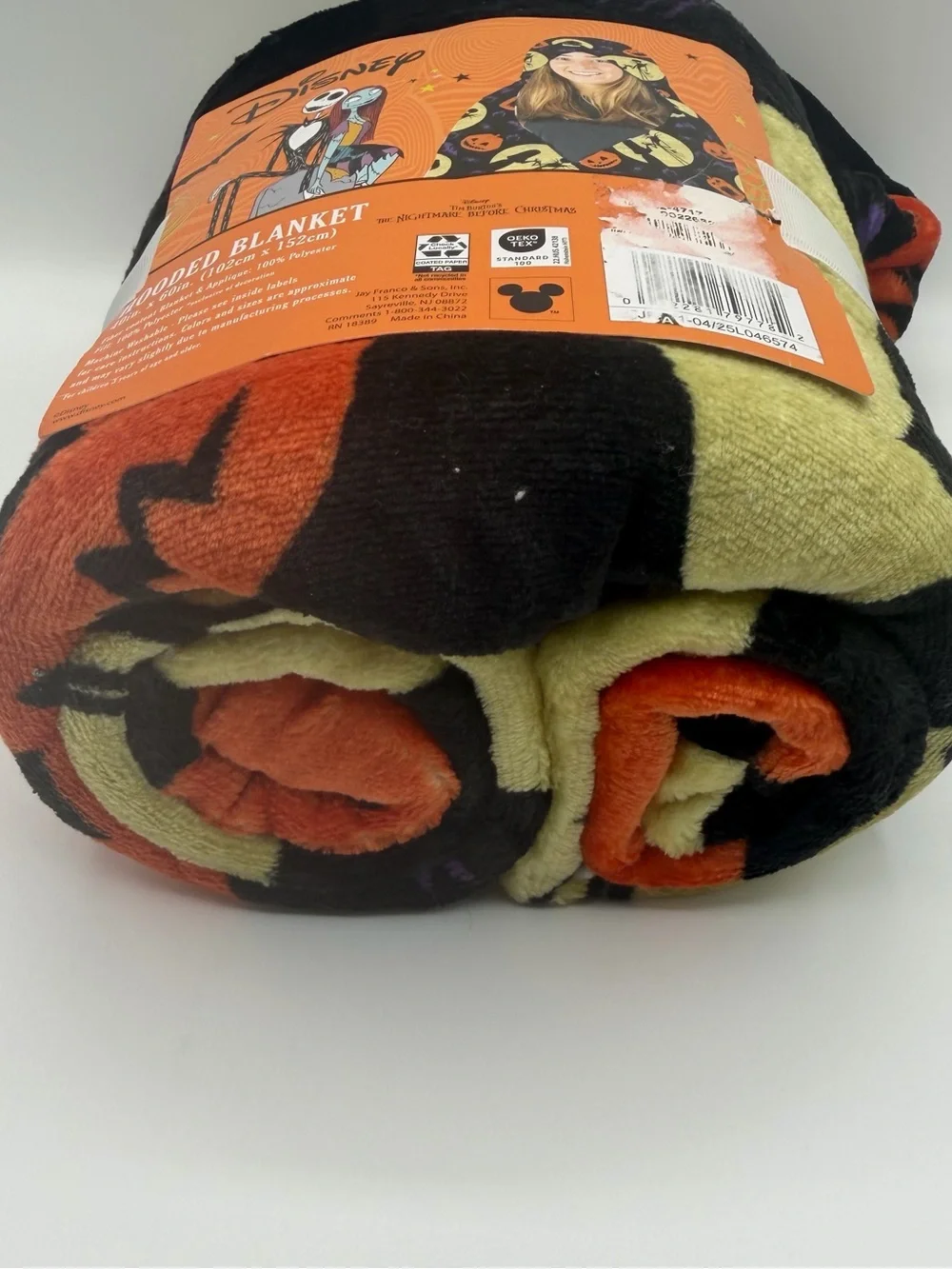 Disney Nightmare Before Christmas Hooded Blanket Plush Throw 40”x60” Halloween